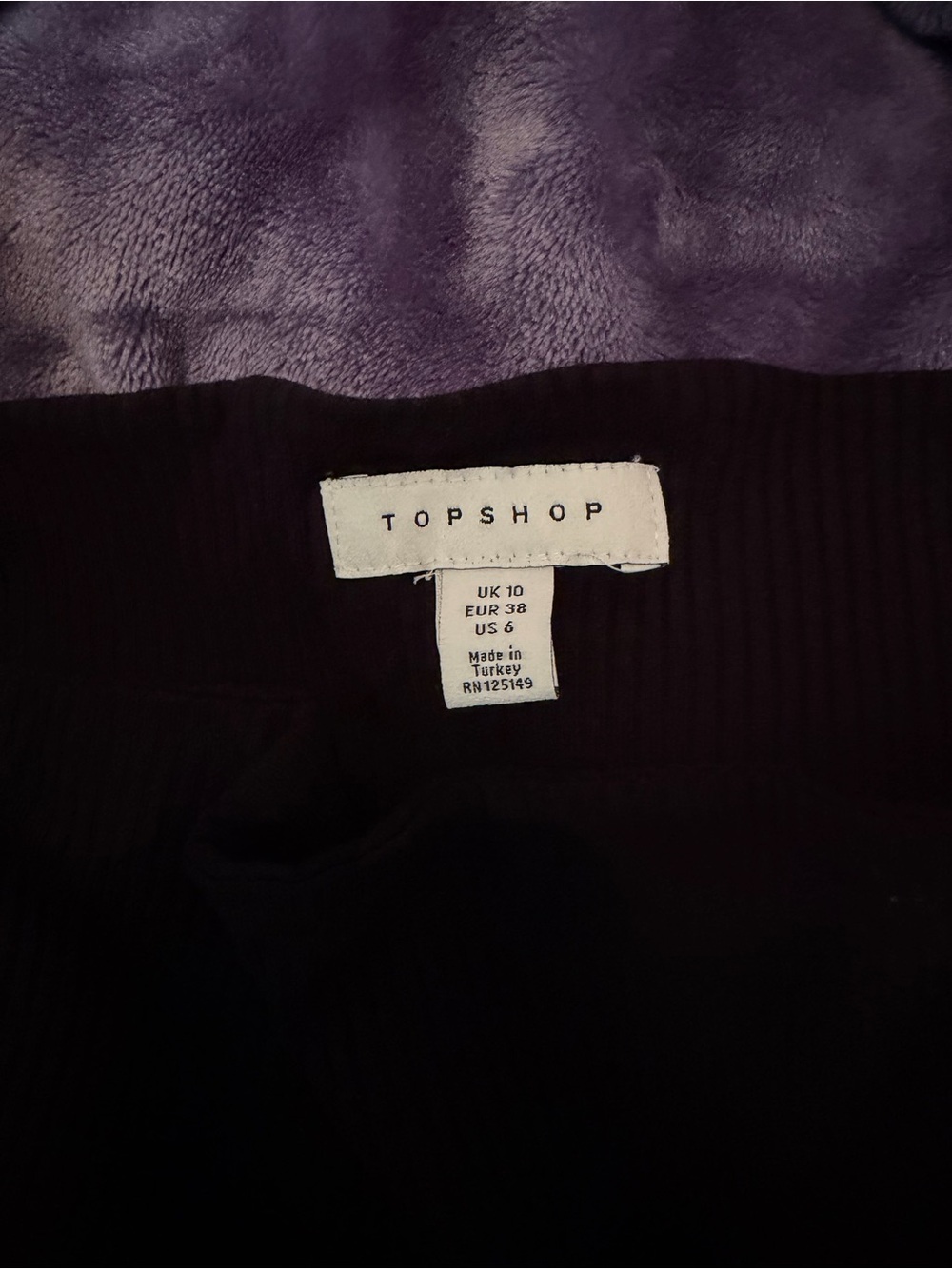 Topshop Black Ribbed Crewneck Top
